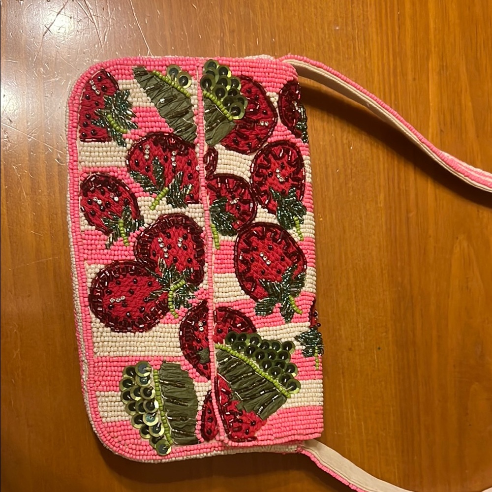 Strawberry Beaded Shoulder Bag